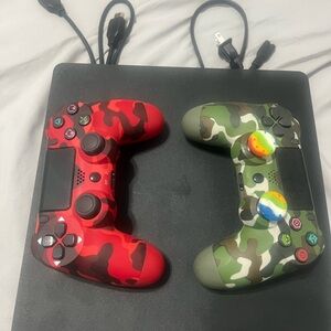 Sony PlayStation Controllers - Red and Green Camo